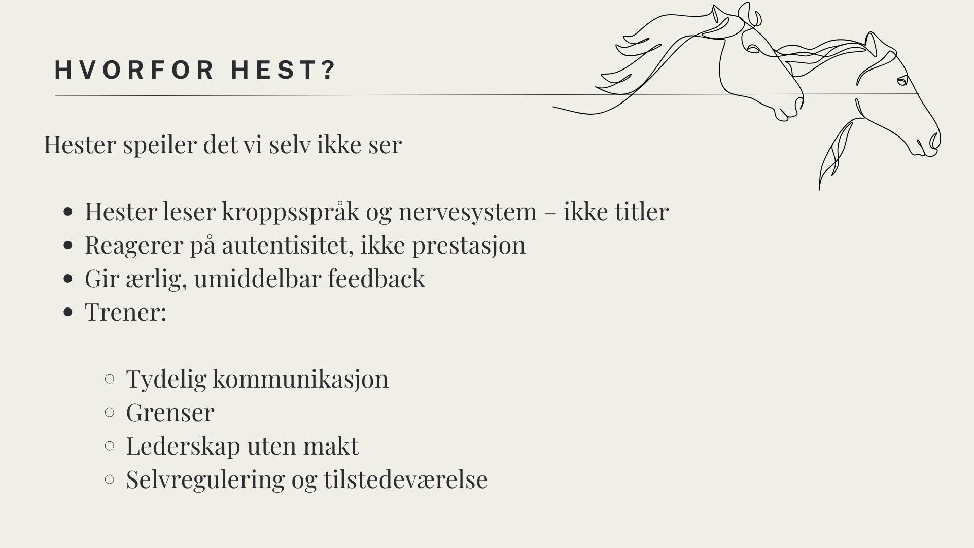 Hest i bedrift